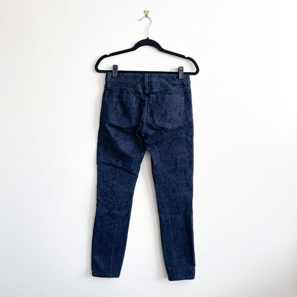 Banana Republic Womens Denim Jeans Textured Floral Pants Skinny Indigo Size 26 - Picture 3 of 11
